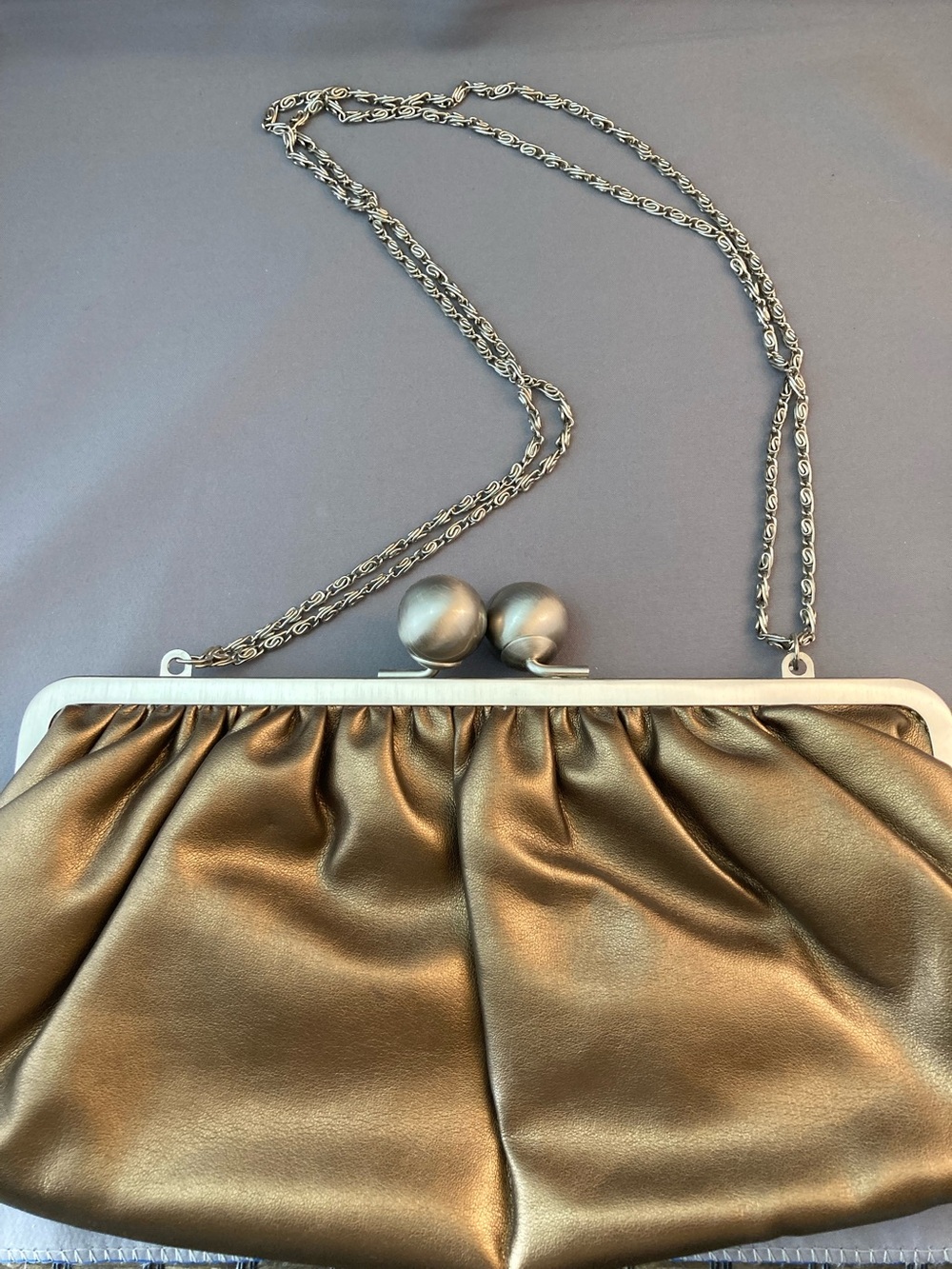 90s clutch evening bag metallic bronze